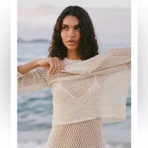 Zara Crochet Long Sleeve Top - NWT - Size Small